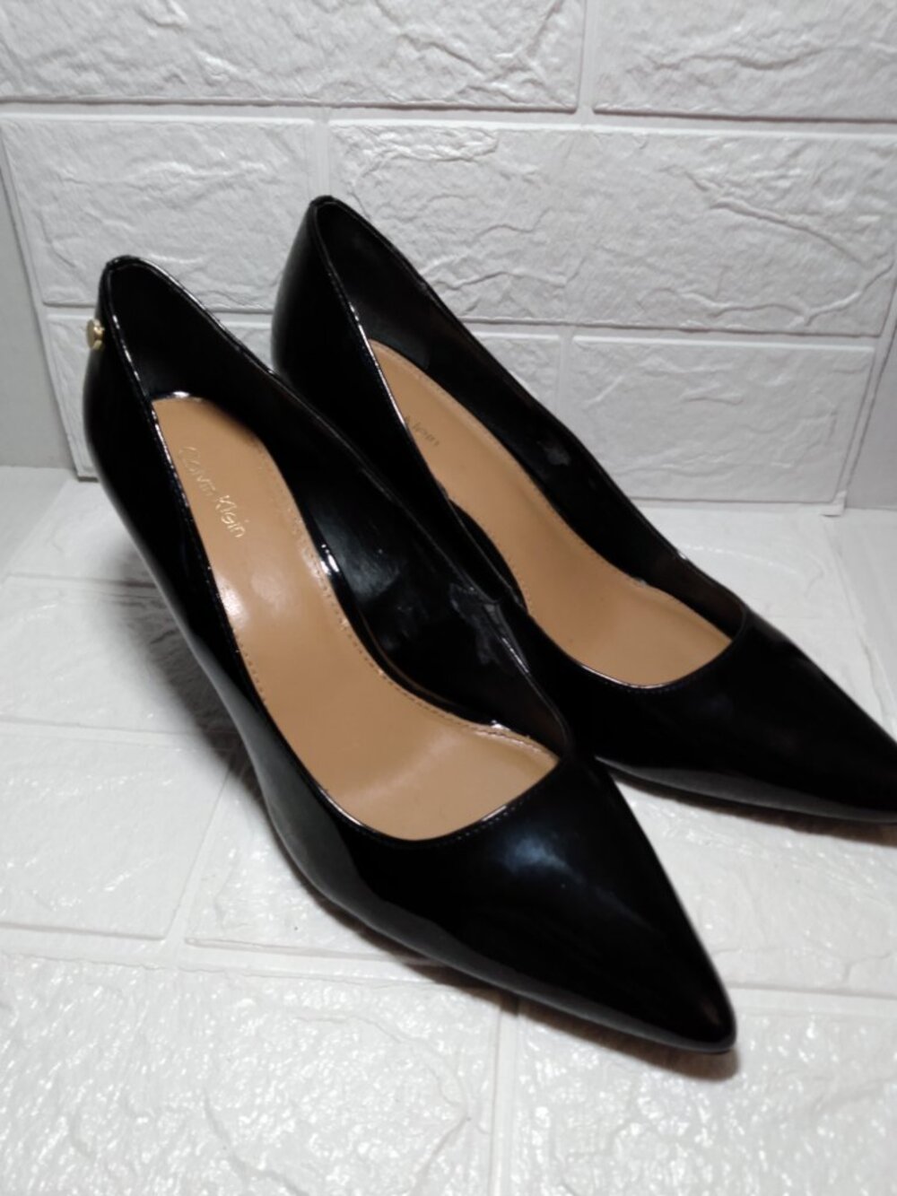 Calvin Klein Nilly Black Women’s Slip on Pump Shoes Size 9M Heel Height 3.25”